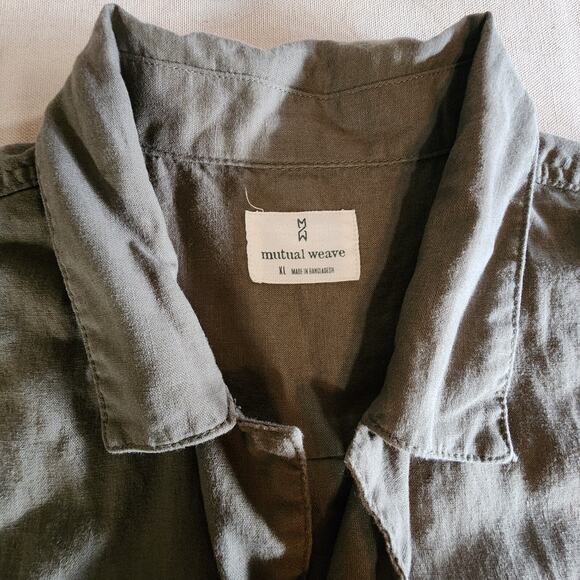 Mens Mutual Weave Short Sleeve Button Up Shirt Surplus Military Safari Green XL - Picture 5 of 13